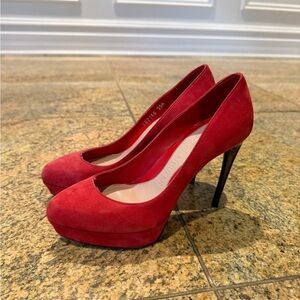 Alexander McQueen Red Suede Heels